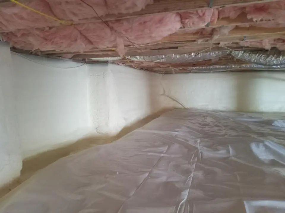 Crawl space encapsulation with closed-cell spray foam for Spray Foam Roofing in Ashton-Sandy Spring